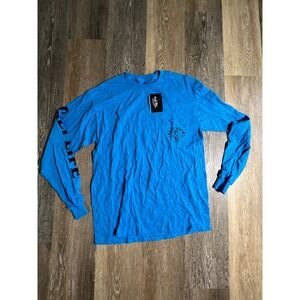 Salt Life Long Sleeve Pocket T-Shirt Mens Medium Blue New Cotton Graphic Tee